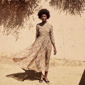 Doen Allegra Dress in Tomato Emmeline Plaid. Size S. NWT.